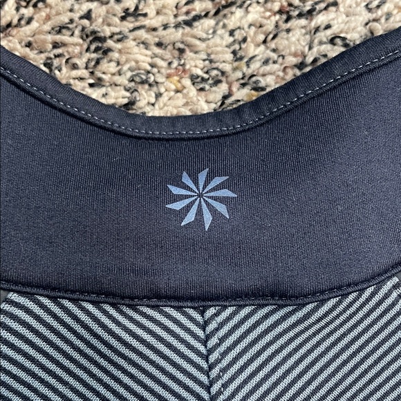 Athleta Black Striped Quarter-Zip Activewear Pullover Size M | GUC/Flaw - Picture 6 of 8